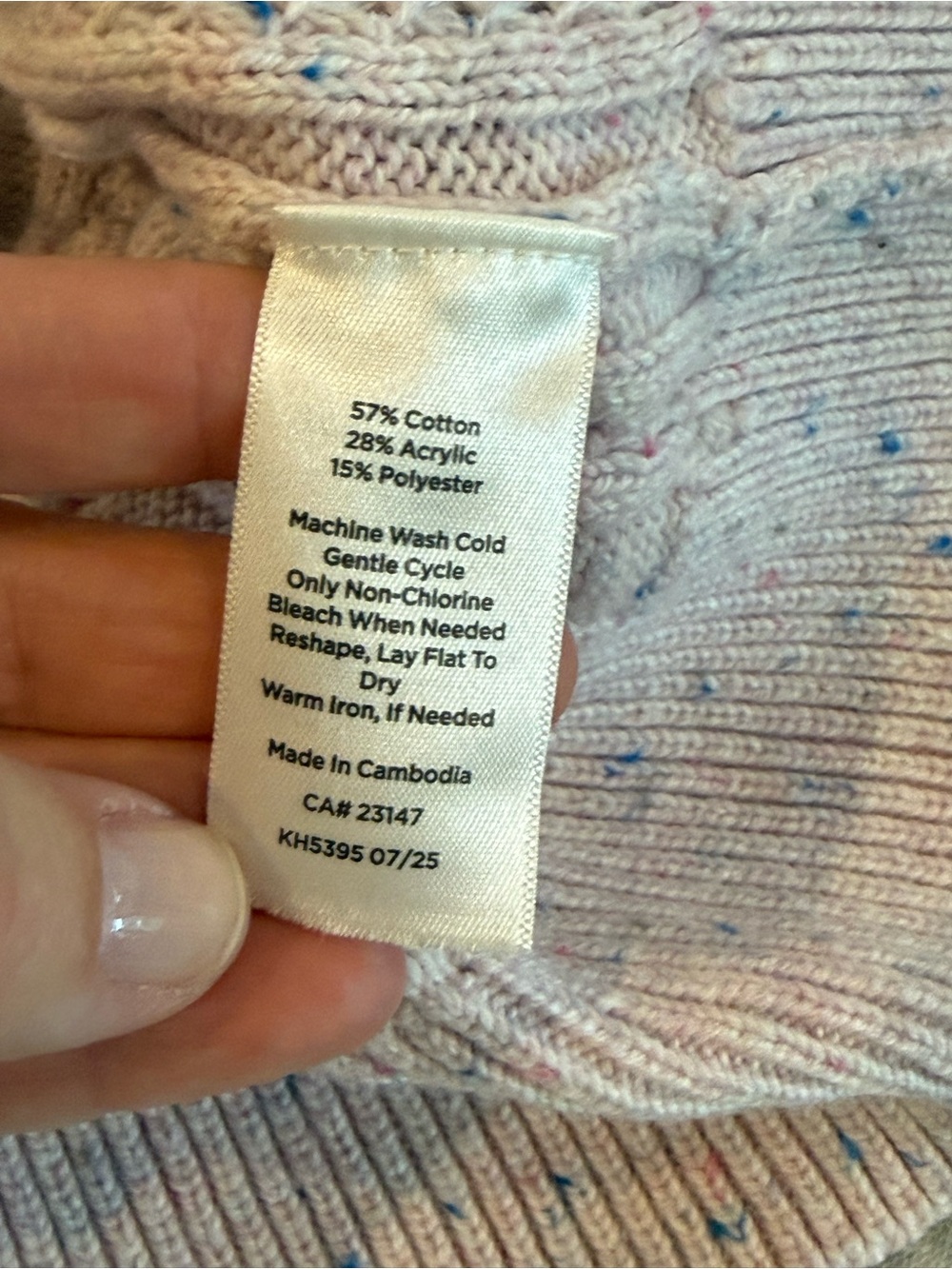 Talbots Plus 3X Pink Cable Knit Confetti Speckled Sweater - Picture 8 of 10